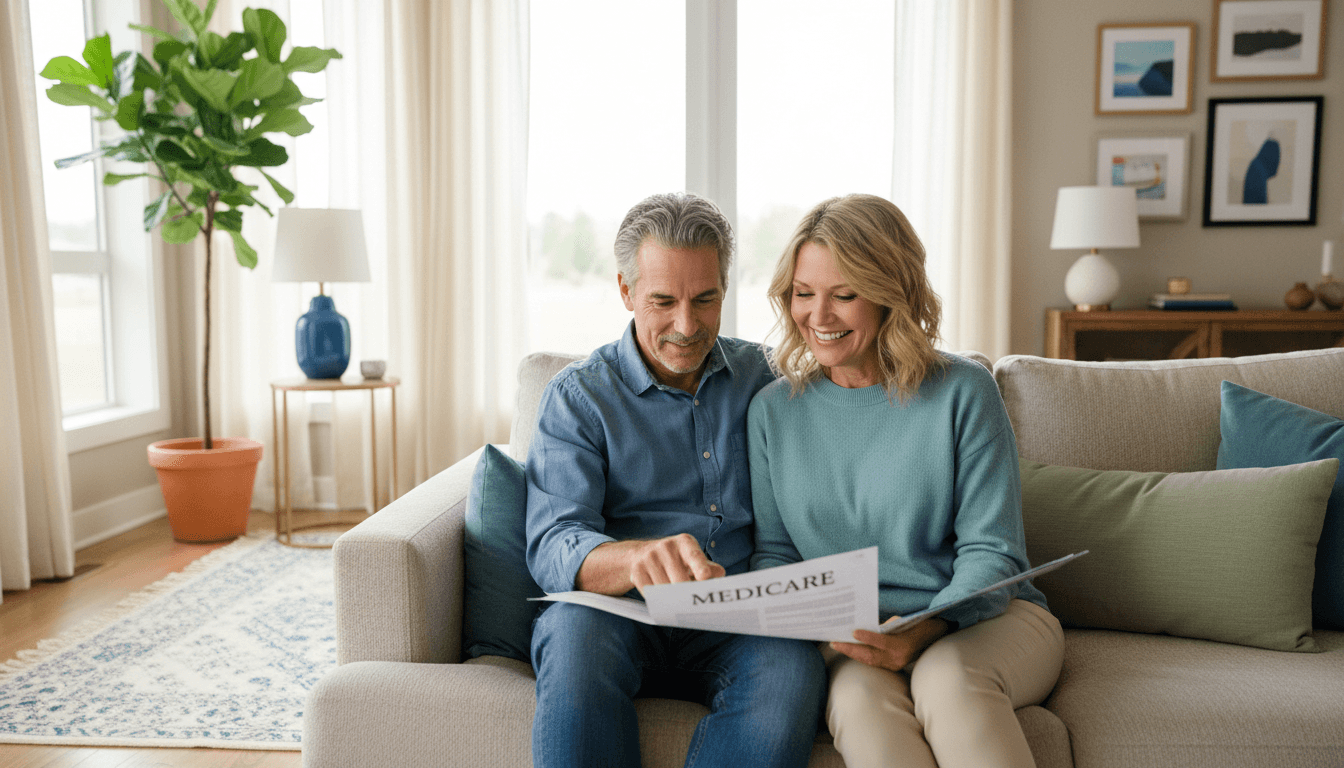 Couple reviewing Medicare plan options together